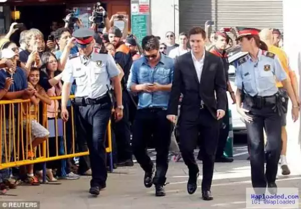 Photos: Lionel Messi, his brother and dad pictured leaving Spanish High Court 